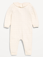 Image 3 of 3, Pointelle-Knit Button-Front One-Piece for Baby