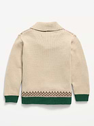 Image 3 of 3, Oversized Shawl-Collar Cardigan Sweater for Toddler Boys