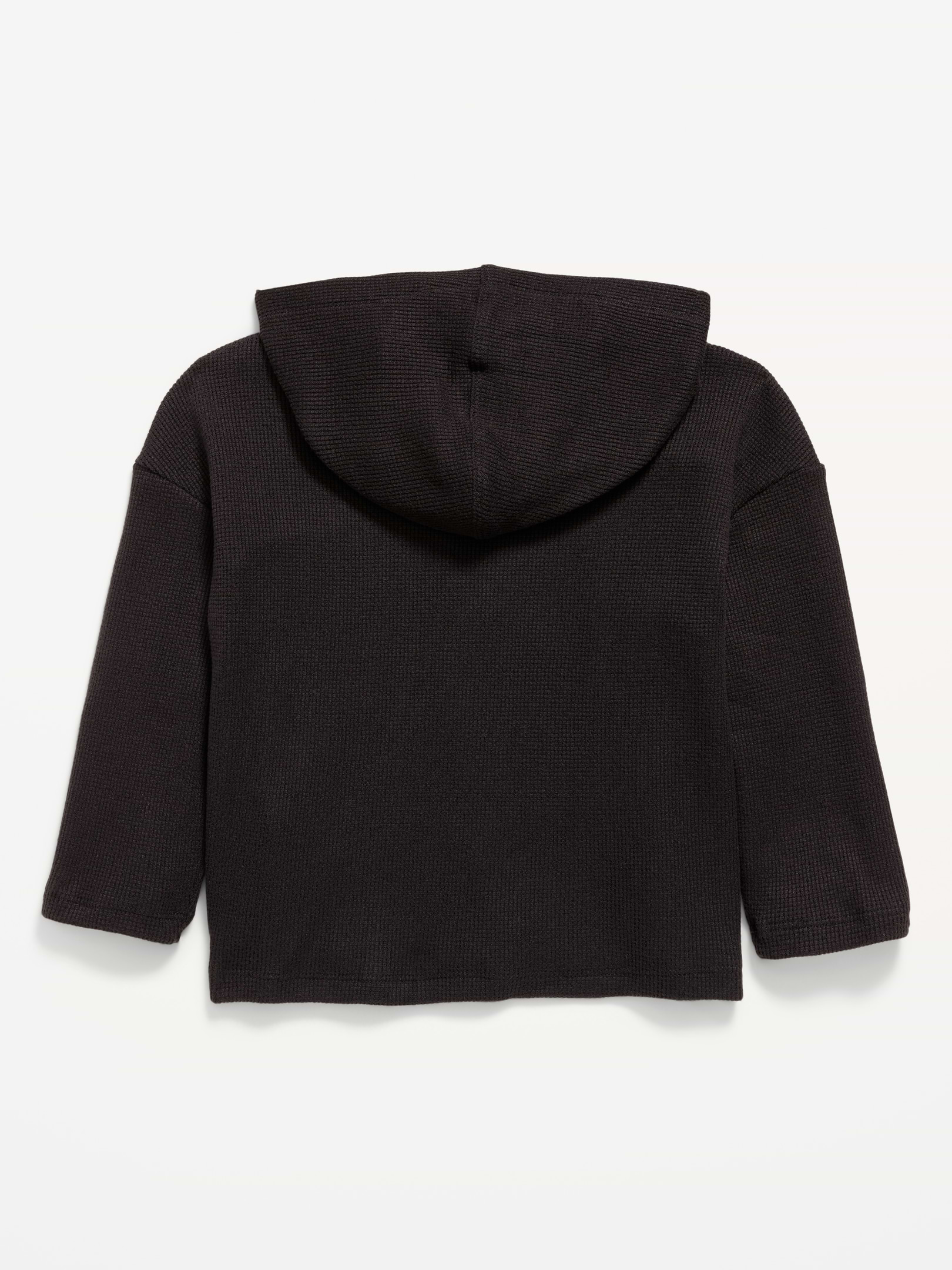 Image 2 of 2, Oversized Waffle-Knit Pullover Hoodie for Toddler Boys