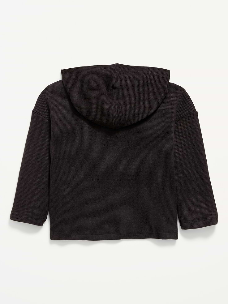 Image 2 of 2, Oversized Waffle-Knit Pullover Hoodie for Toddler Boys