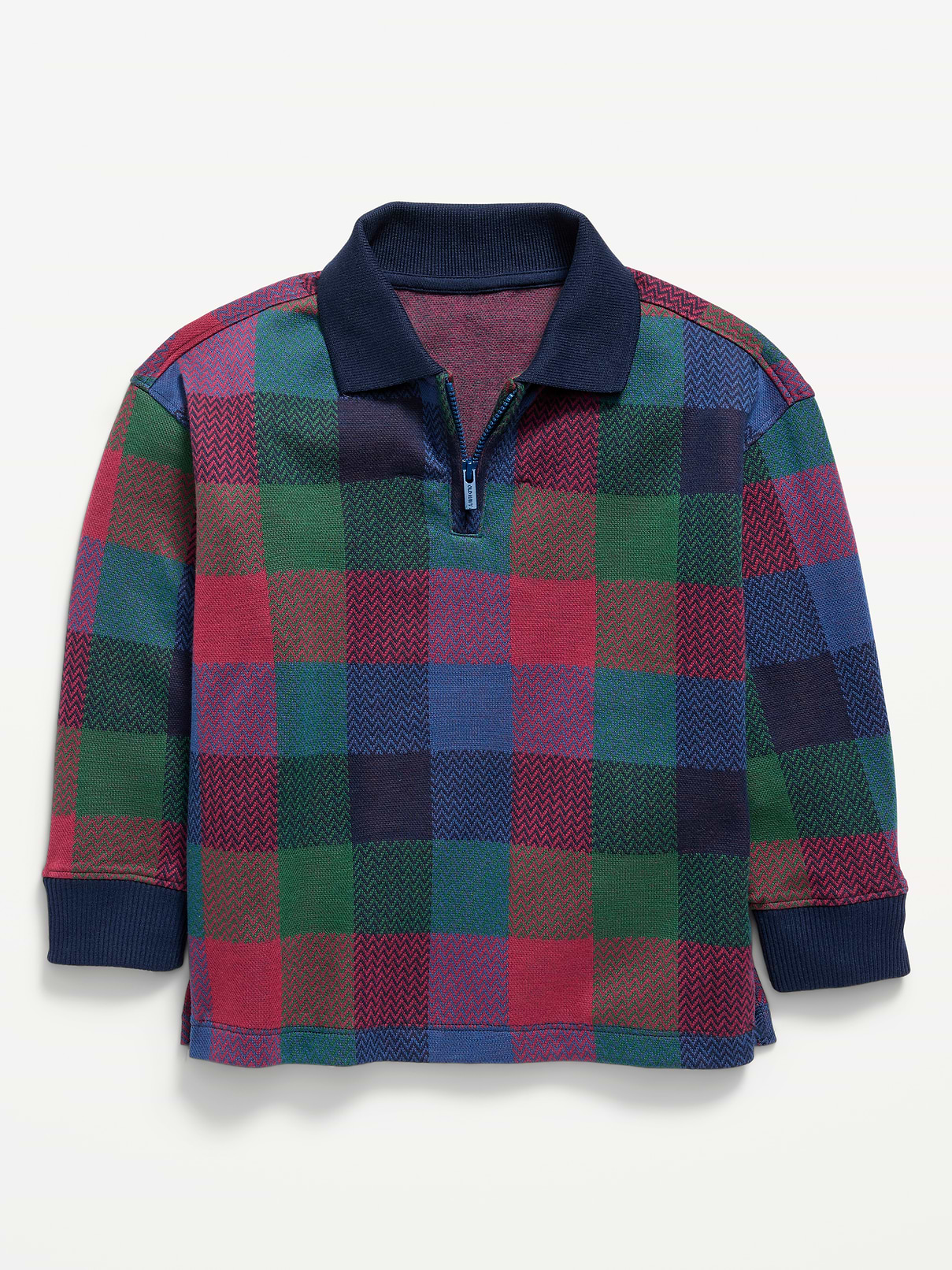 Image 2 of 3, Oversized Collared Quarter-Zip for Toddler Boys