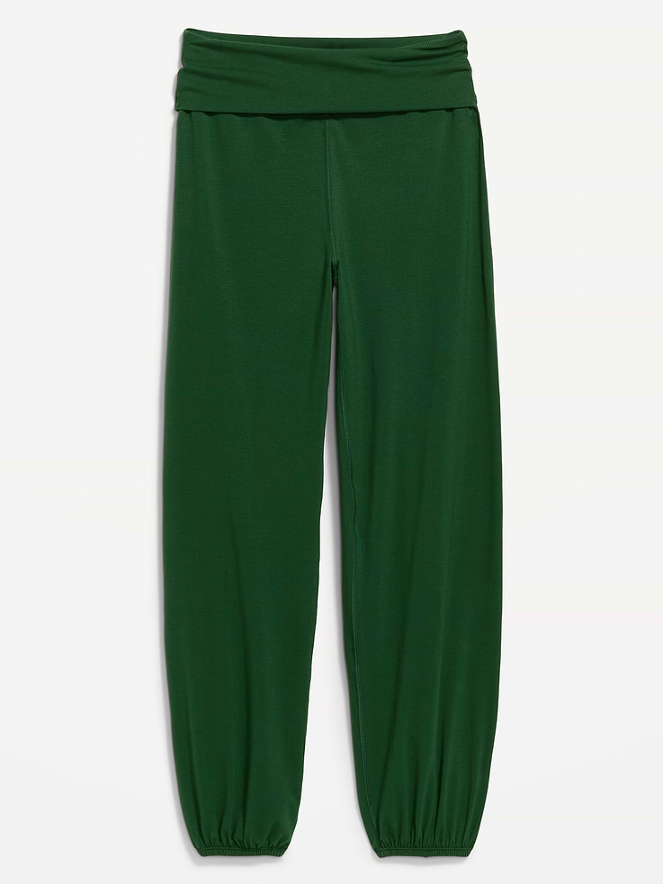 Image 9 of 10, Fold-Over Waist Fitted Joggers