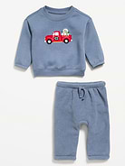 Image 2 of 2, Cozy Graphic Sweatshirt and Pants Set for Baby