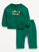Image 1 of 2, crew neck, long sleeves, graphic at front, matching bottoms, elasticized waistband, functional drawstring, Product #908342