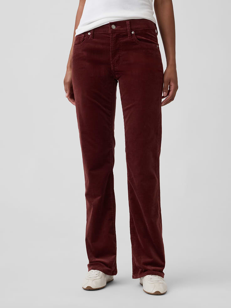 Image 2 of 7, Mid Rise Boot Corduroy Pants
