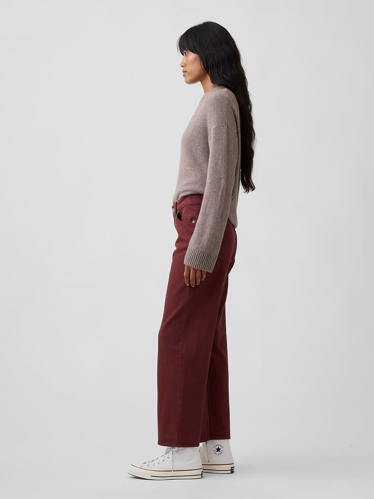 Image number 3 showing, Low Slung Relaxed Straight Crop Jeans