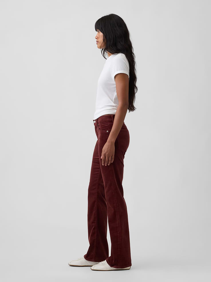 Image 3 of 7, Mid Rise Boot Corduroy Pants