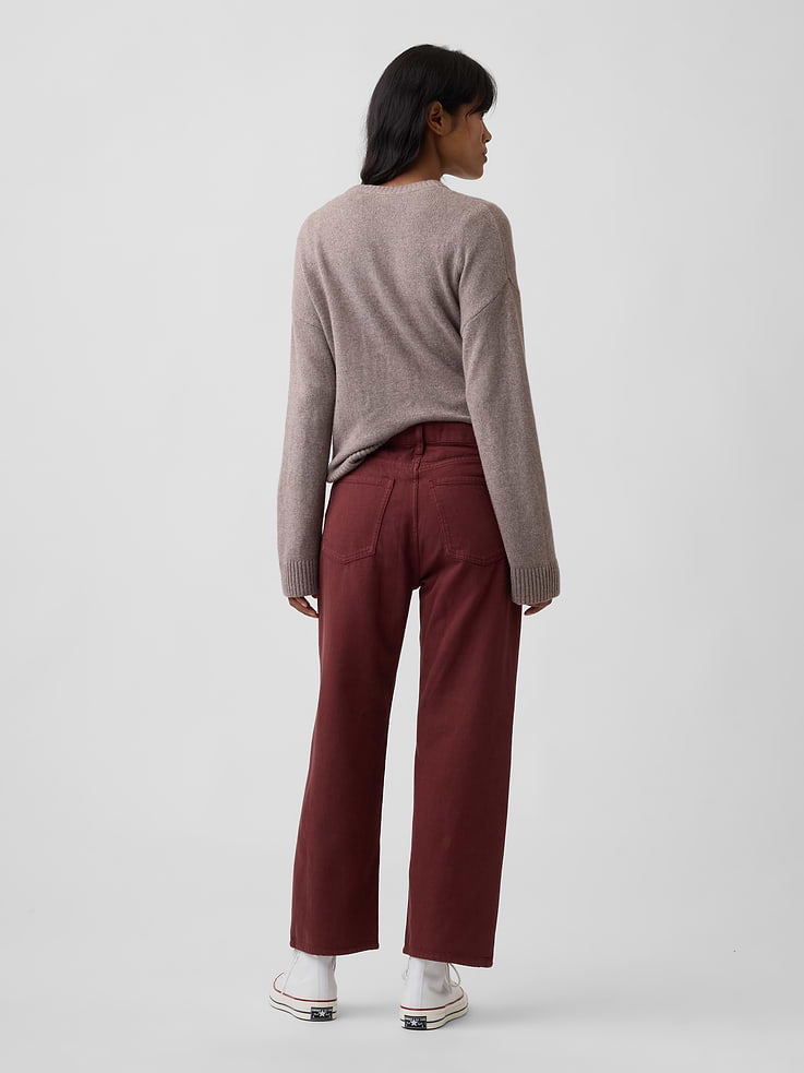 Image number 4 showing, Low Slung Relaxed Straight Crop Jeans