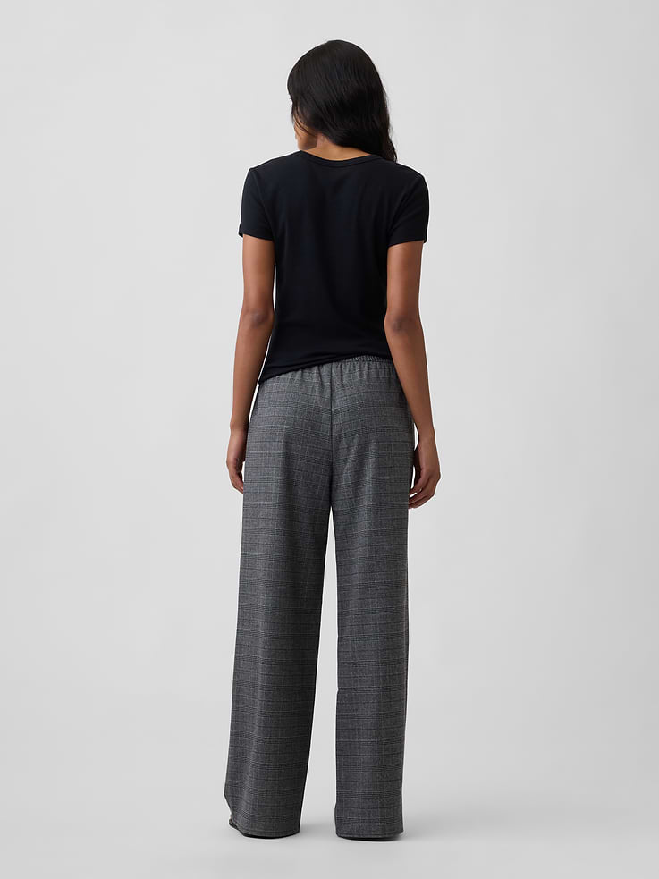 Image 4 of 7, Mid Rise Recycled Pull-On Wide-Leg Pants