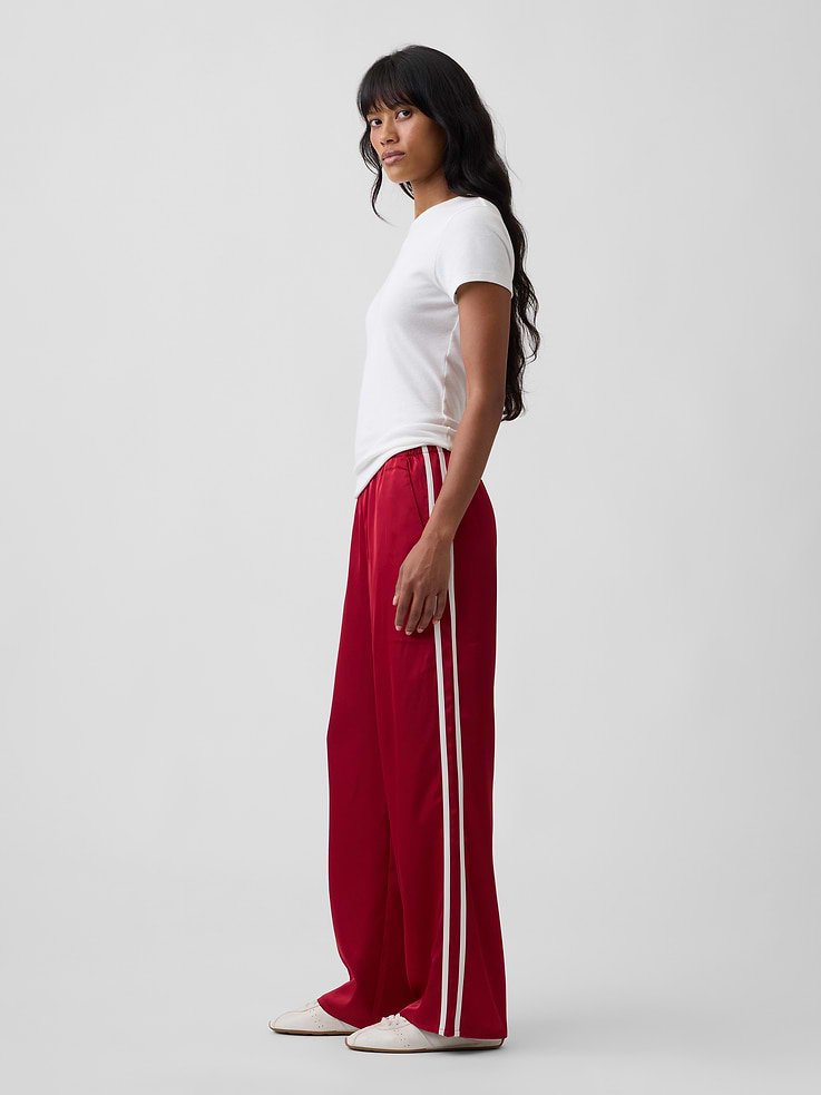Image number 3 showing, Satin Pull-On Track-Stripe Pants