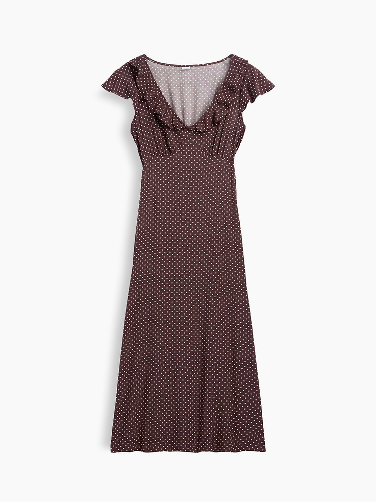 Image 6 of 6, Flutter Sleeve V-Neck Midi Dress