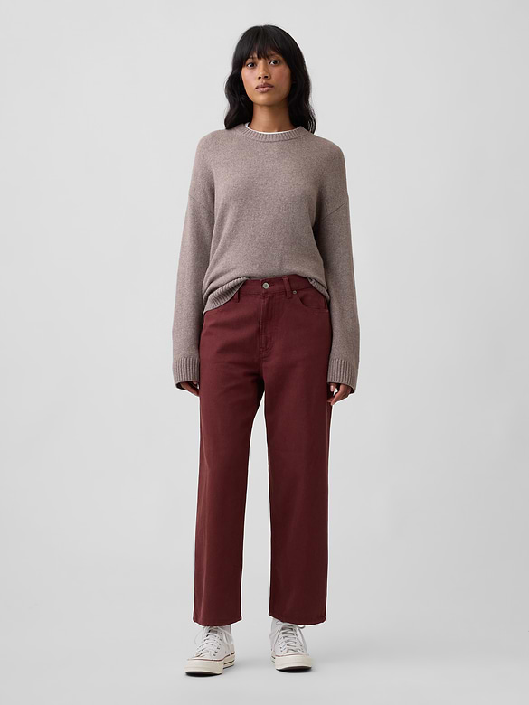 Low Slung Relaxed Straight Crop Jeans