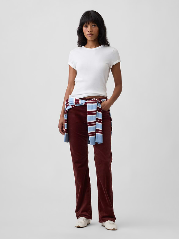 Mid Rise Boot Corduroy Pants