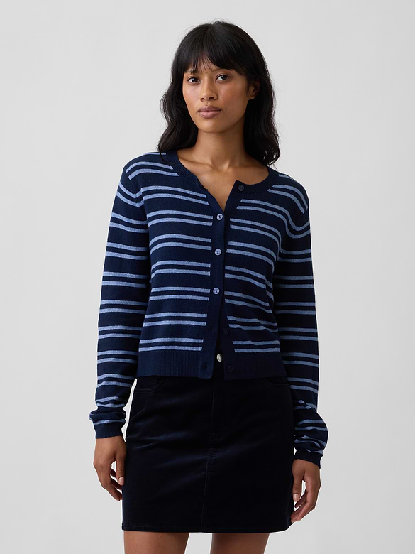 CashSoft Cropped Crewneck Cardigan