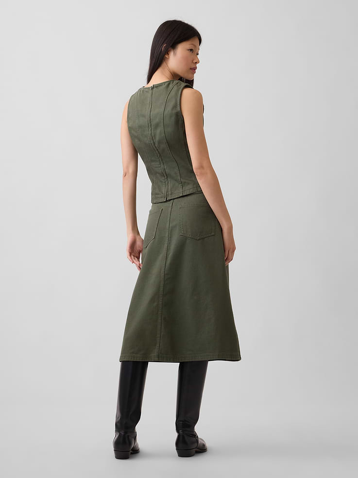 Image number 2 showing, Twill Midi Skirt