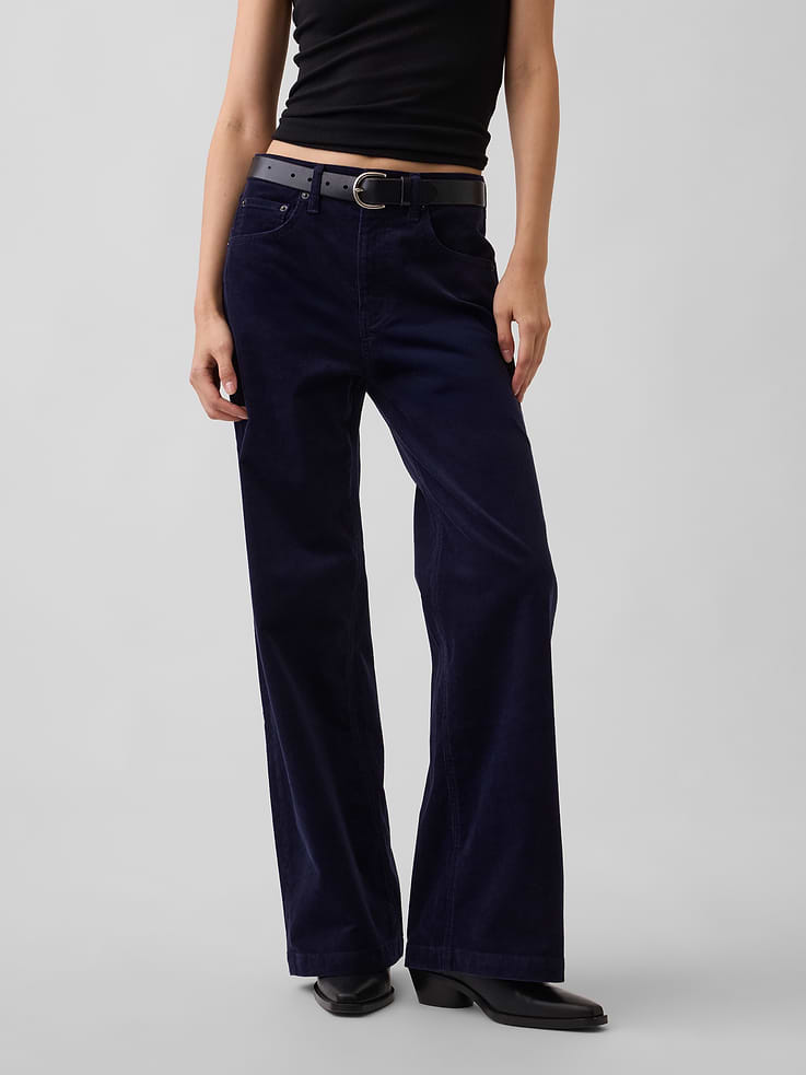 Image number 2 showing, High Rise Corduroy Stride Wide-Leg Pants