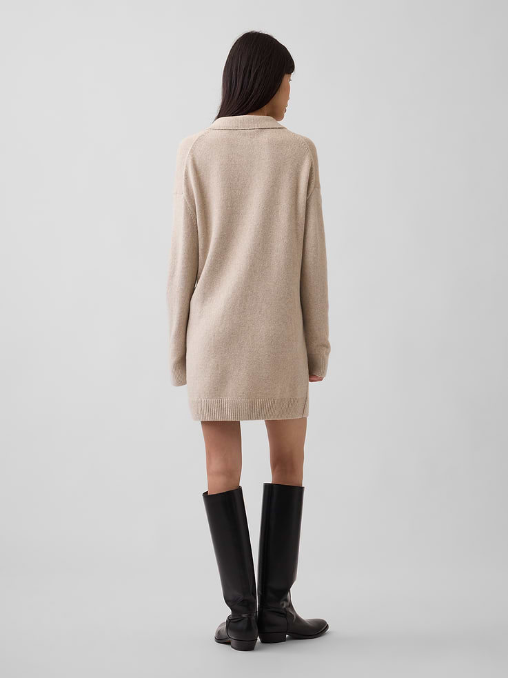 Image number 2 showing, CashSoft Oversized Polo Mini Sweater Dress