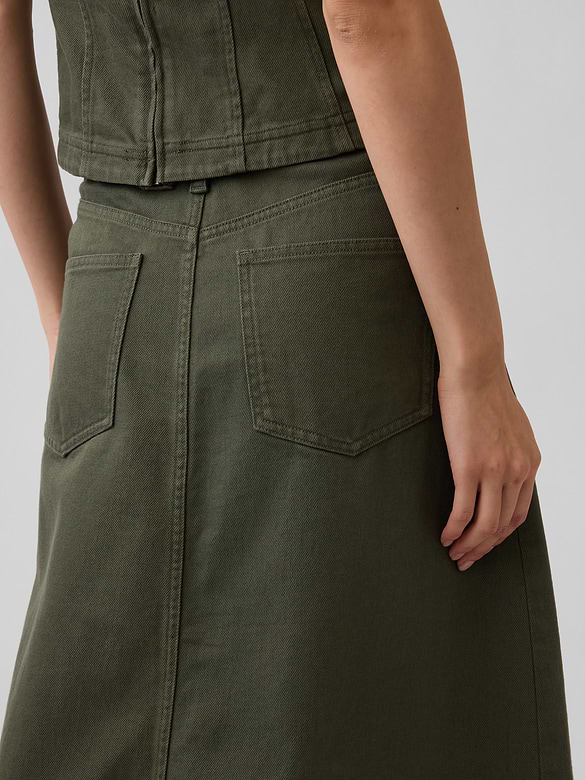 Twill Midi Skirt