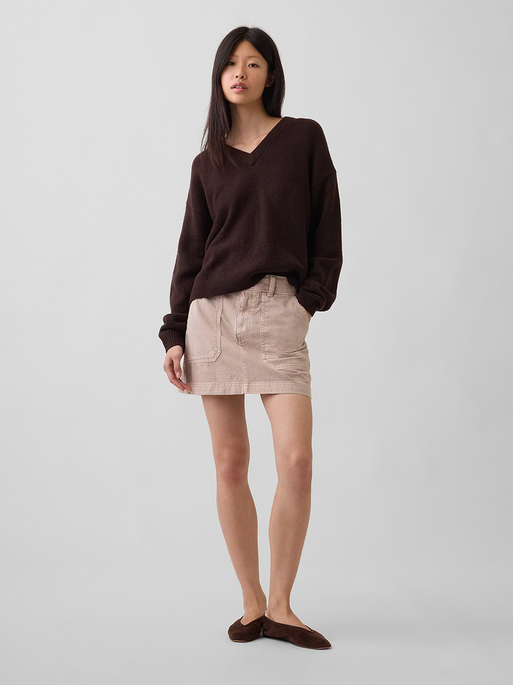 Image number 2 showing, CashSoft Oversized V-Neck Sweater