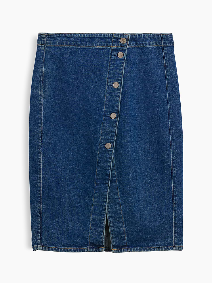 Image number 2 showing, Denim Wrap Skirt