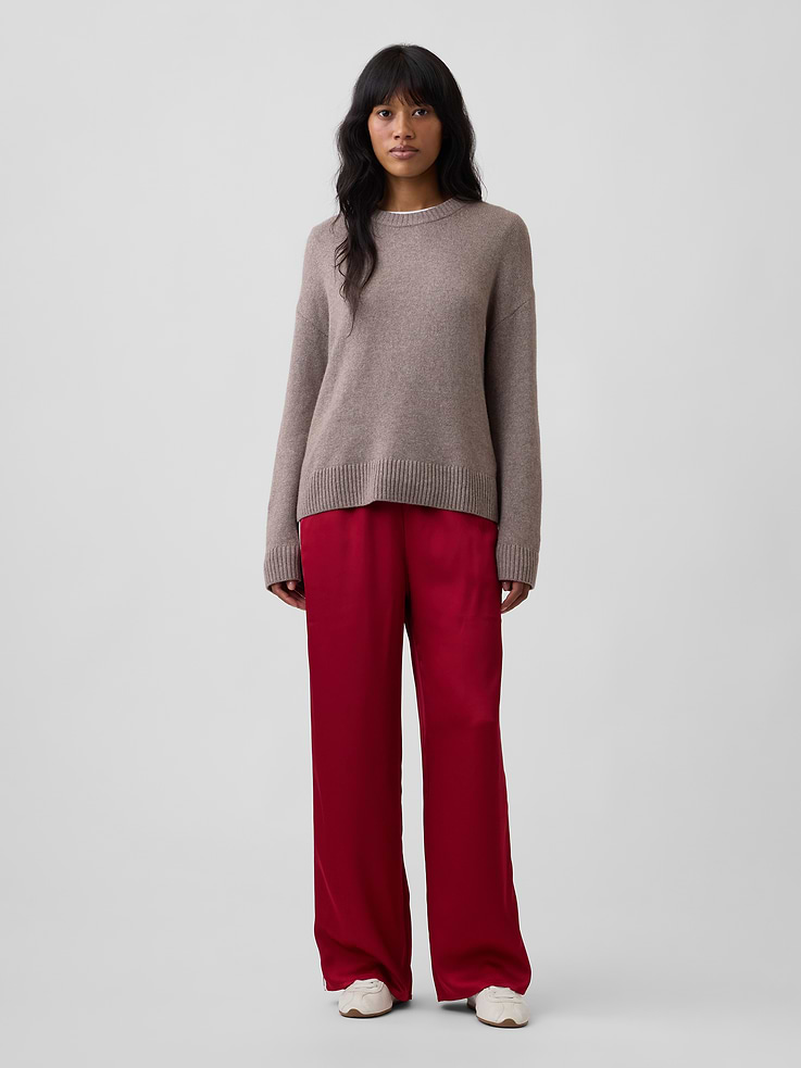 Image number 1 showing, Satin Pull-On Track-Stripe Pants