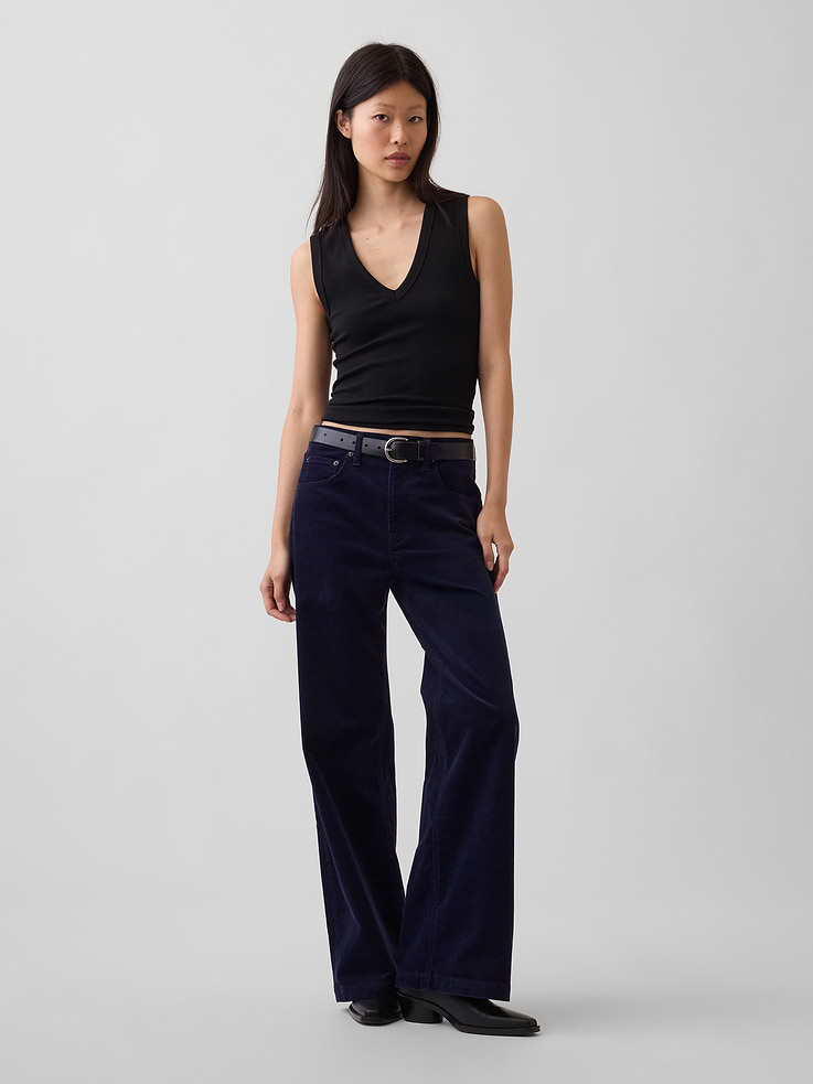Image number 1 showing, High Rise Corduroy Stride Wide-Leg Pants