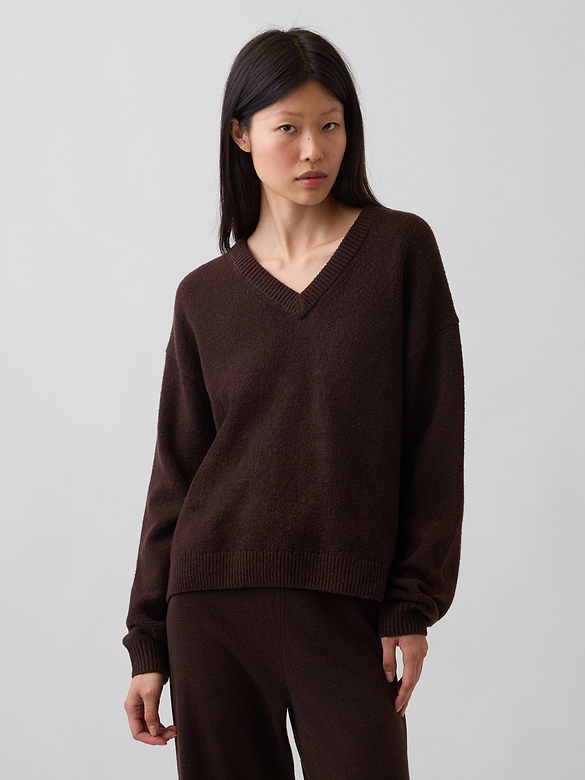 CashSoft Oversized V-Neck Sweater