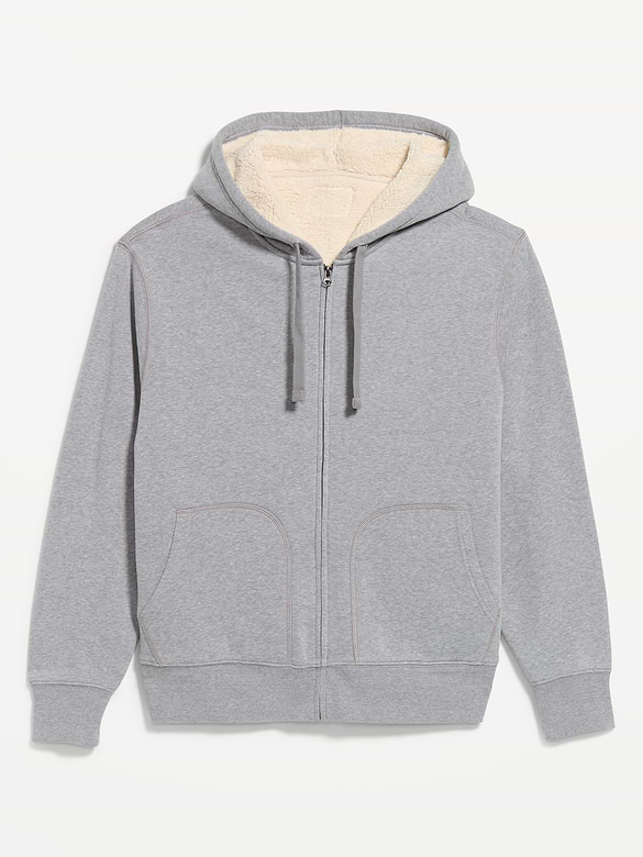 Sherpa-Lined Full-Zip Hoodie