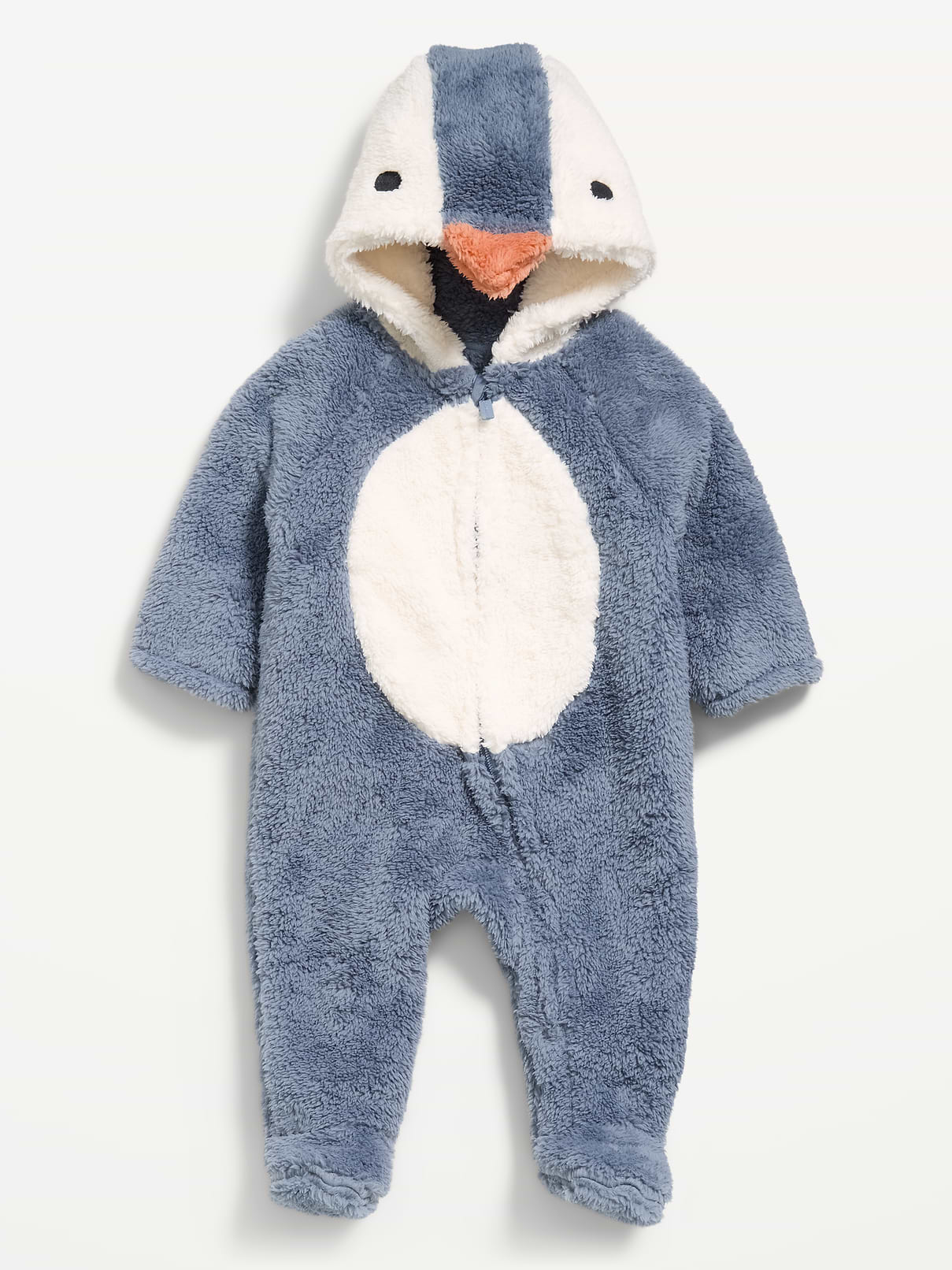 Image 2 of 4, Critter Sherpa Hooded Footed One-Piece for Baby