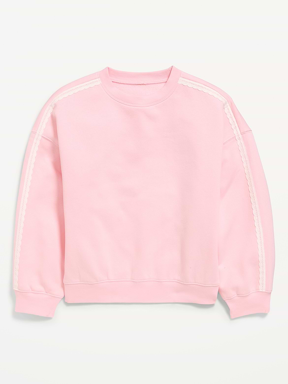 Oversized Long-Sleeve Tunic Sweatshirt for Girls