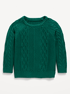 Image 2 of 3, Oversized Gender-Neutral Cable-Knit Sweater for Toddler