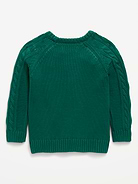 Image 3 of 3, Oversized Gender-Neutral Cable-Knit Sweater for Toddler