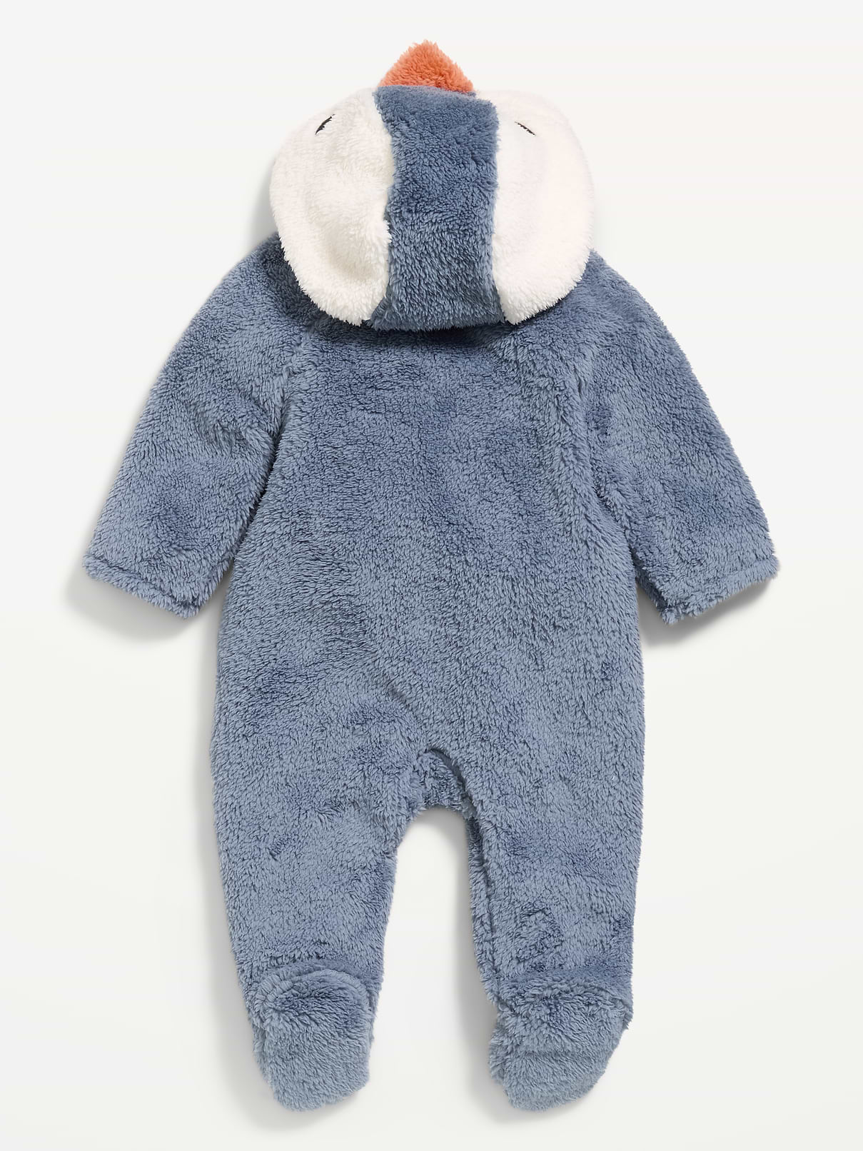 Image 3 of 4, Critter Sherpa Hooded Footed One-Piece for Baby