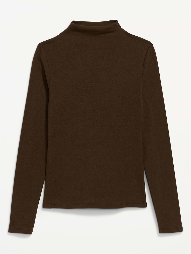 Image 4 of 8, Snug Long-Sleeve Mock-Neck T-Shirt