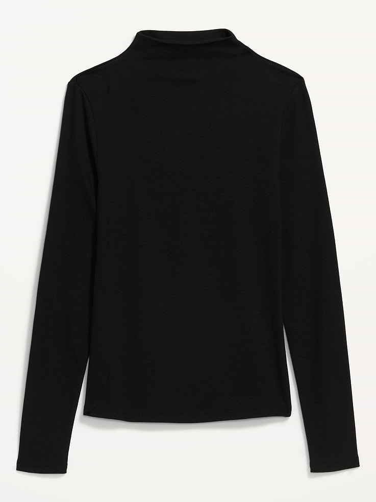 Image 2 of 6, Snug Long-Sleeve Mock-Neck T-Shirt