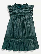 Image 1 of 2, ruffled neckline, short flutter sleeves, tiered, full skirt, Product #1184183
