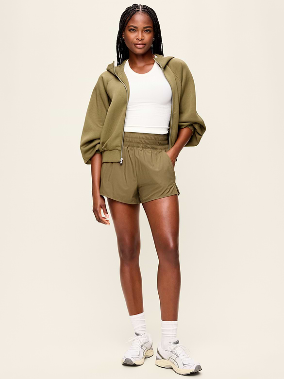 Extra High-Waisted Crinkle Run Shorts -- 3-inch inseam