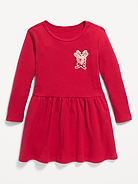 Image 1 of 3, round neckline, long sleeves, drop waist, graphic at chest, full skirt, Product #1185420