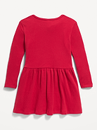 Image 2 of 3, Long-Sleeve Waffle-Knit Graphic Dress for Toddler Girls