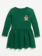 Image 1 of 1, round neckline, long sleeves, drop waist, graphic at chest, full skirt, Product #1185420