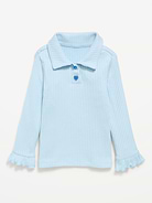 Image 1 of 2, pointed collar, long sleeves, two-button placket, ruffled sleeve cuffs, Product #1184932