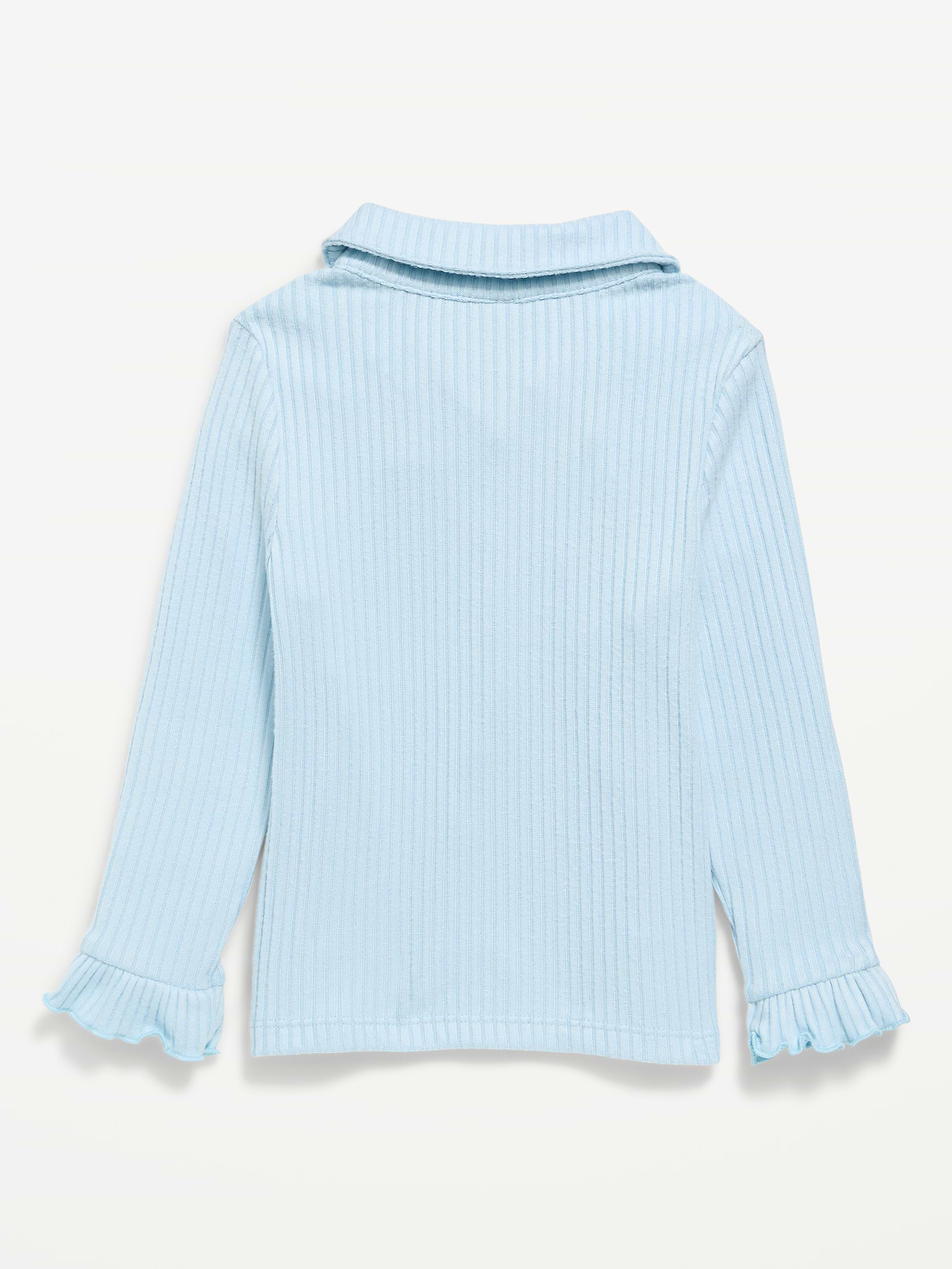 Image 2 of 2, Long-Sleeve Ribbed Collared Top for Toddler Girls