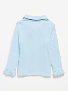 Image 2 of 2, Long-Sleeve Ribbed Collared Top for Toddler Girls