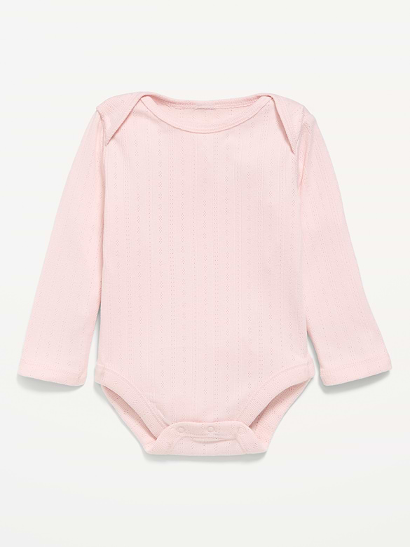 Long-Sleeve Pointelle-Knit Bodysuit for Baby