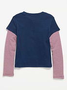Image number 2 showing, Fitted 2-in-1 Graphic T-Shirt for Girls