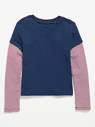 Image number 1 showing, Fitted 2-in-1 Graphic T-Shirt for Girls