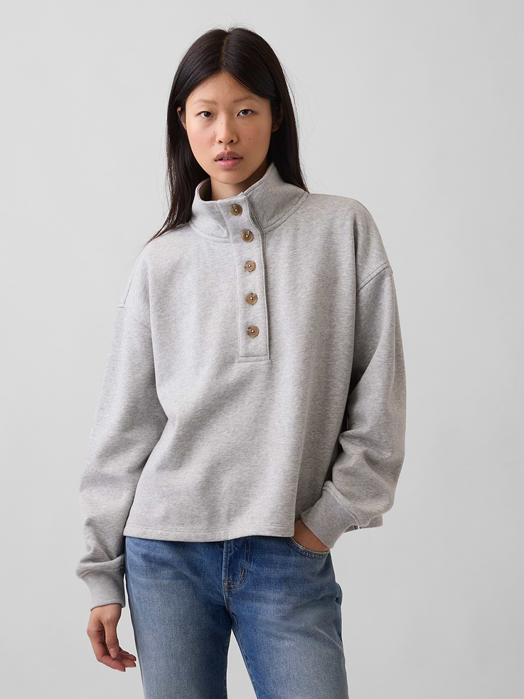 Image number 1 showing, VintageSoft Oversized Henley Pullover