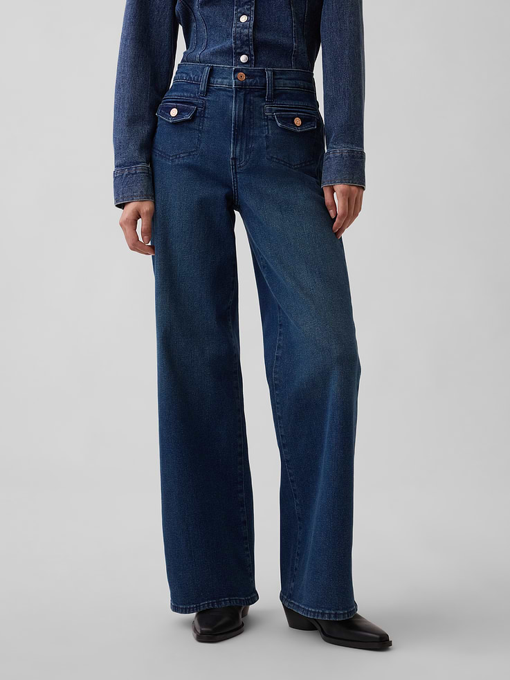 Image number 2 showing, High Rise Stride Wide-Leg Jeans