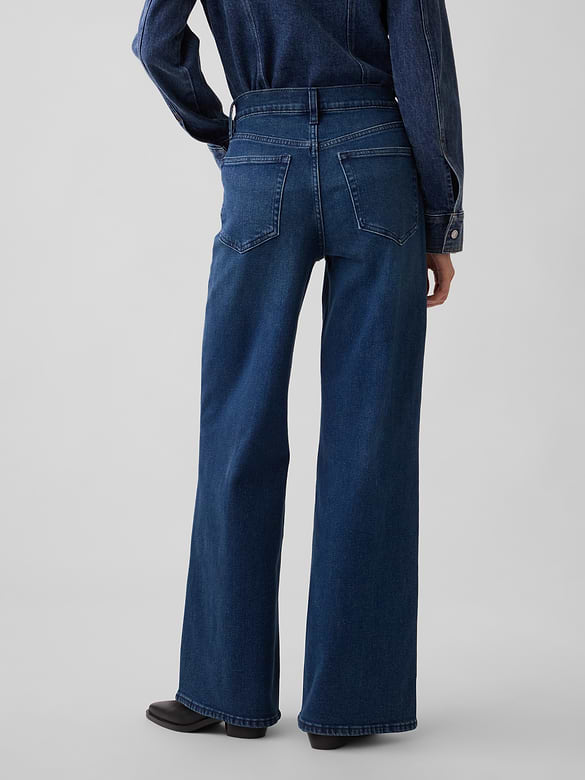 High Rise Stride Wide-Leg Jeans