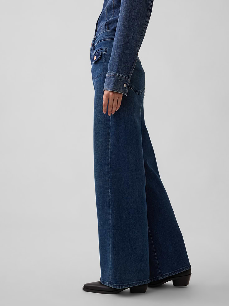 Image number 3 showing, High Rise Stride Wide-Leg Jeans